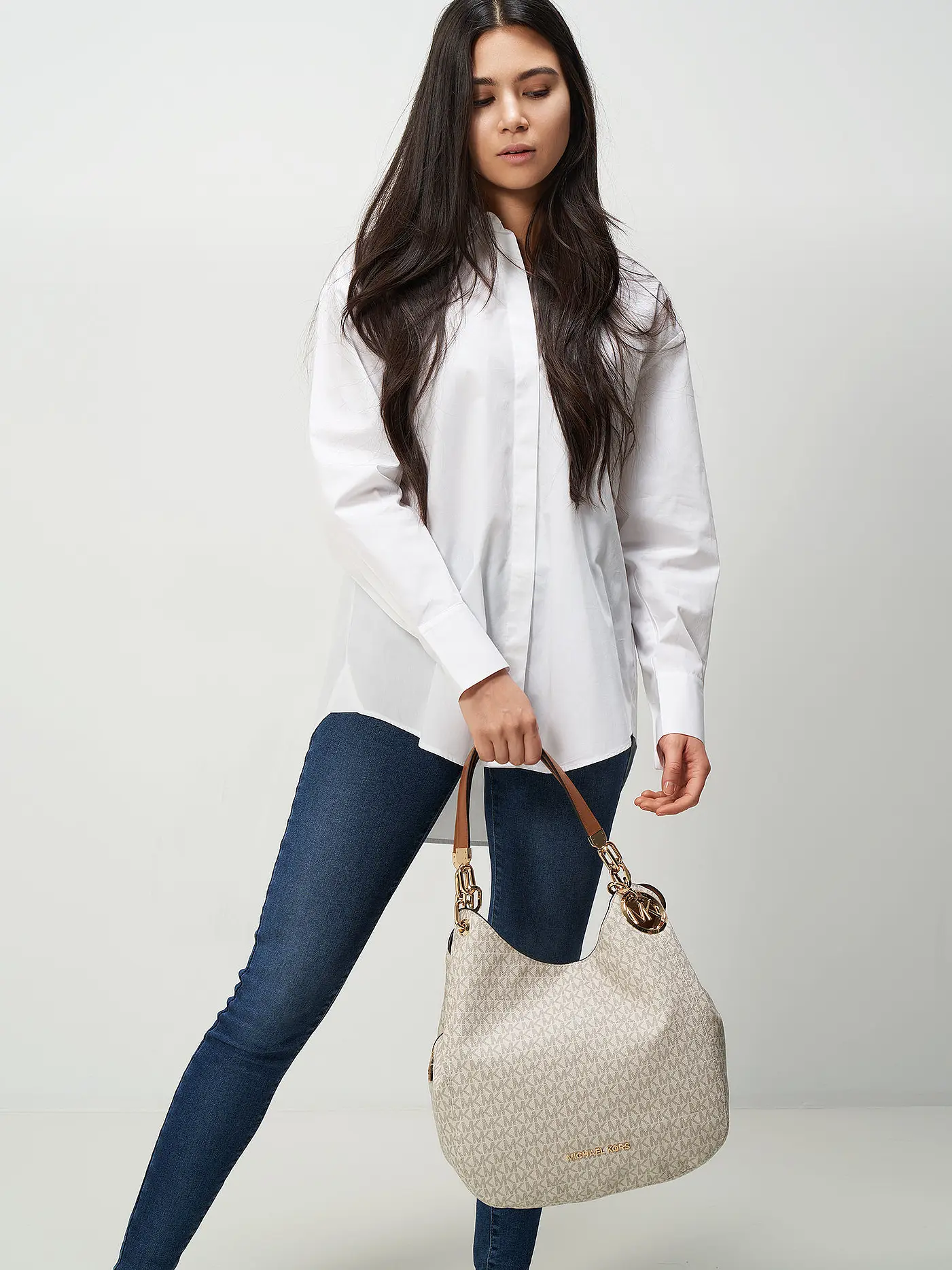 MICHAEL KORS | Ledertasche - Hobo Lillie | beige